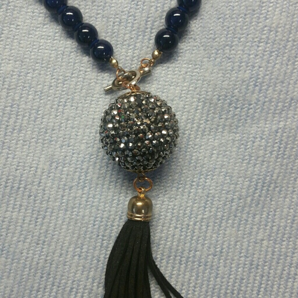 Tassel Disco ball motive, sparkly necklace!!